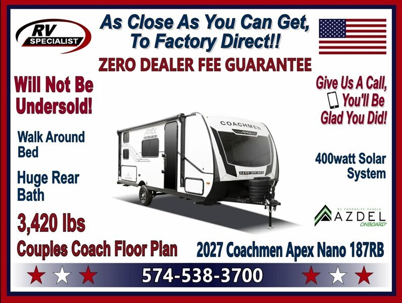 2027 Coachmen Apex Nano 187RB in goshen IN