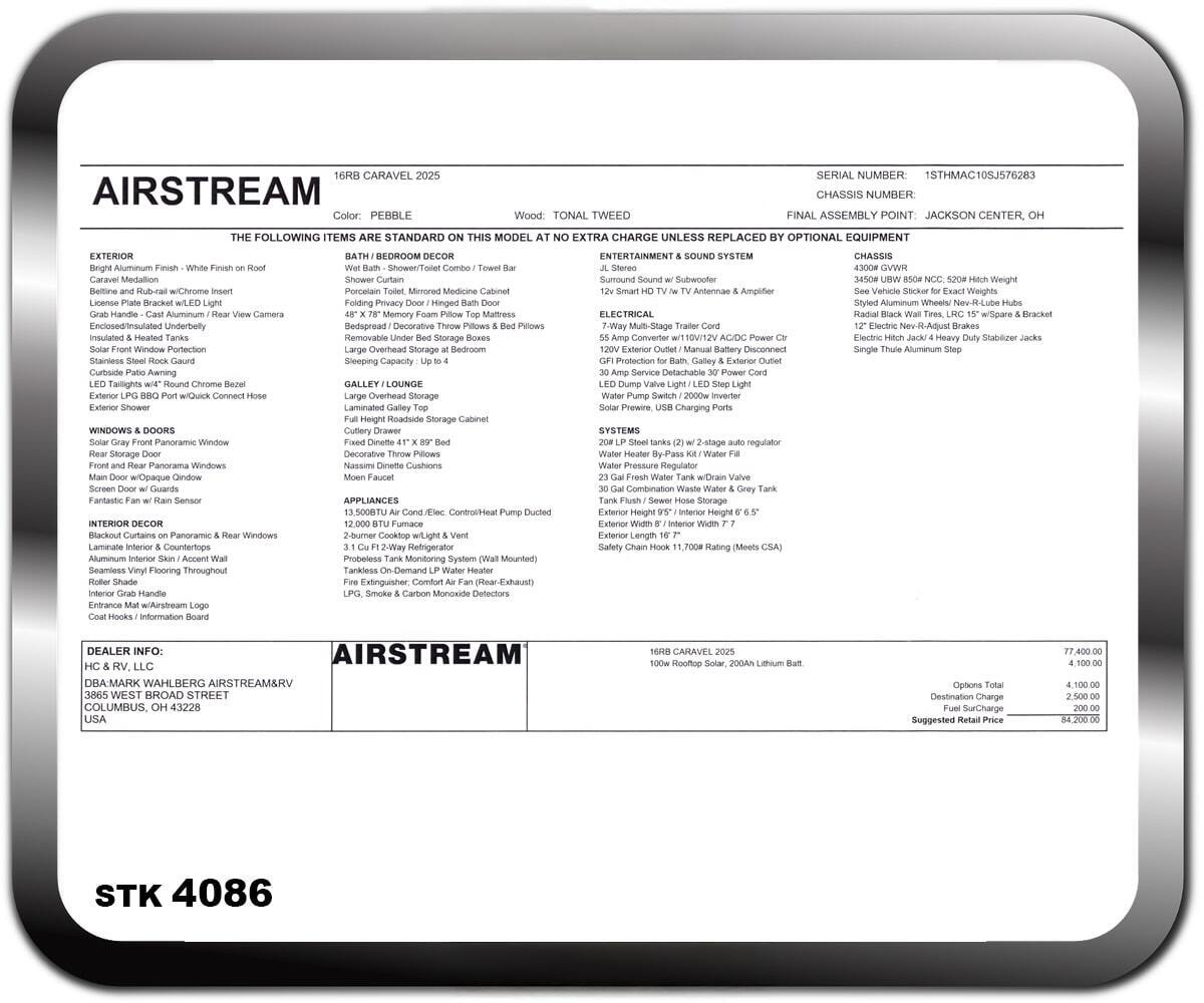 2025 Airstream Caravel 16RB in columbus OH