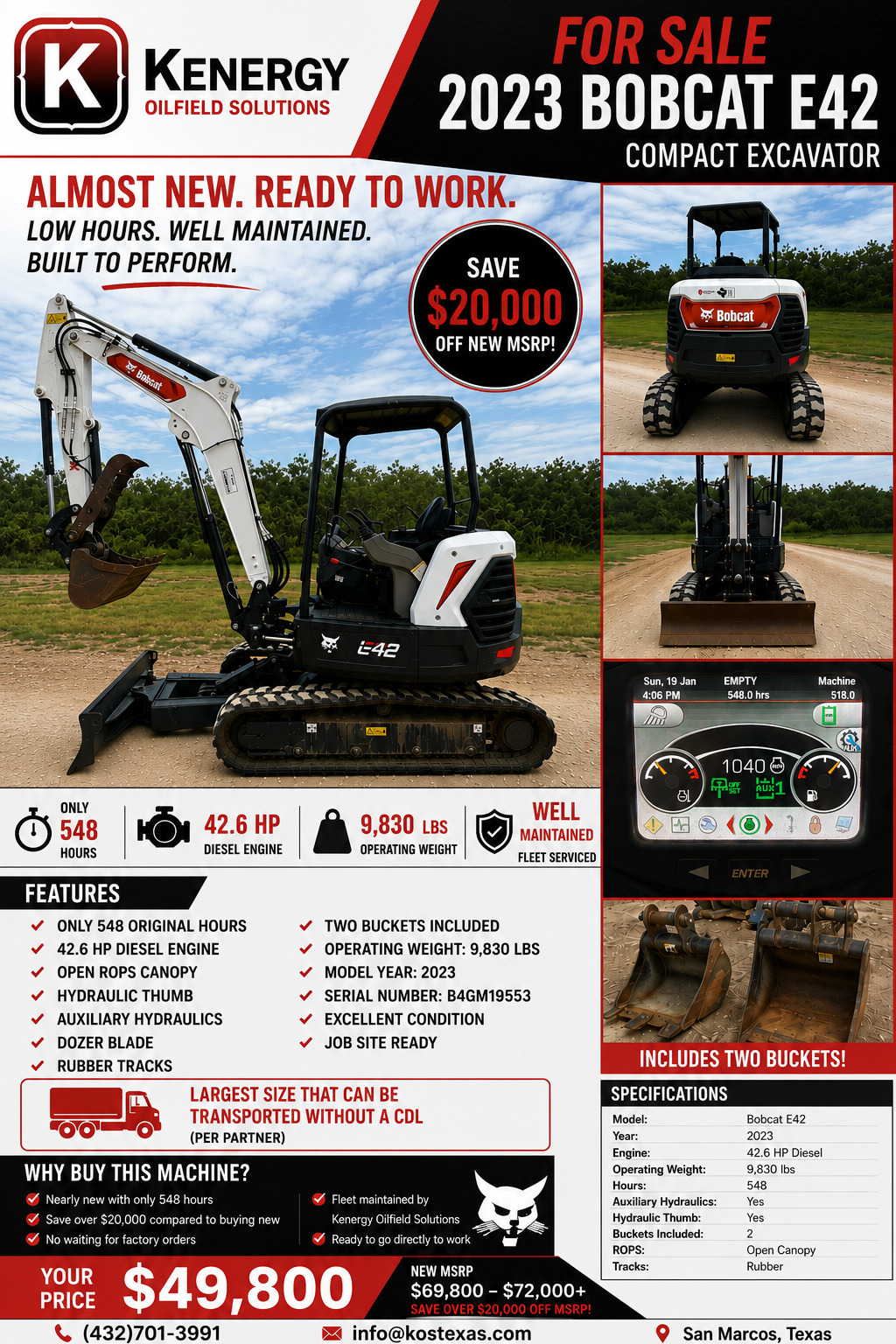 2023 BOBCAT E42 in Nixon, TX