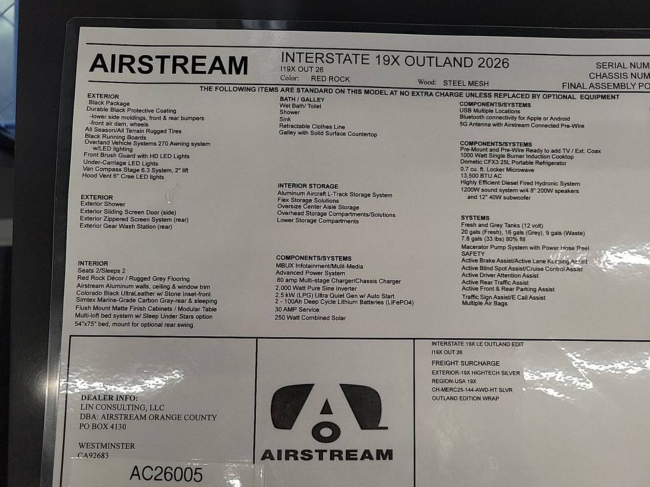 A photo of this 2026 Airstream Interstate 19X Outland