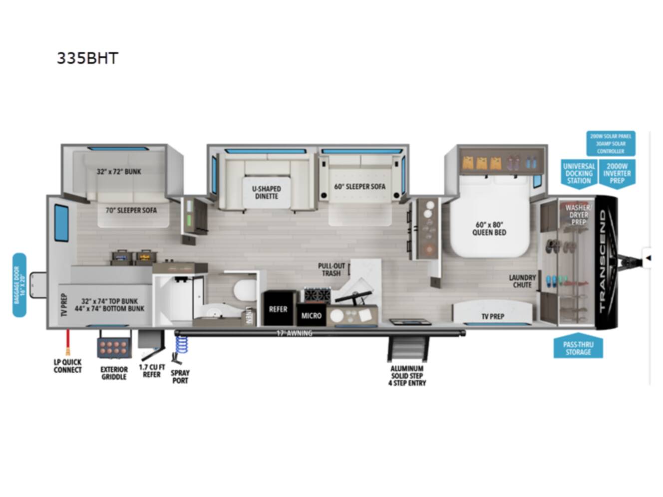 A photo of this 2026 Grand Design Transcend 335BHT