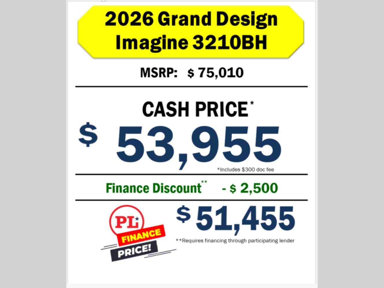 A photo of this 2026 Grand Design Imagine 3210BH