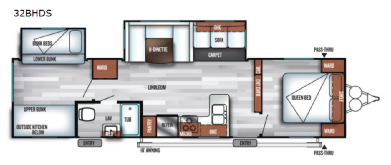 A photo of this 2018 Forest River Rv Salem 32BHDS
