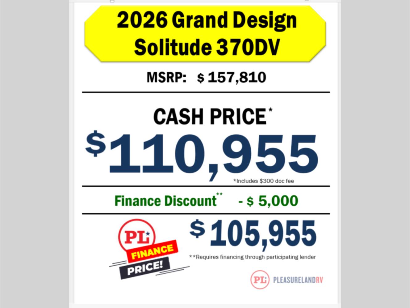 A photo of this 2026 Grand Design Solitude 370DV