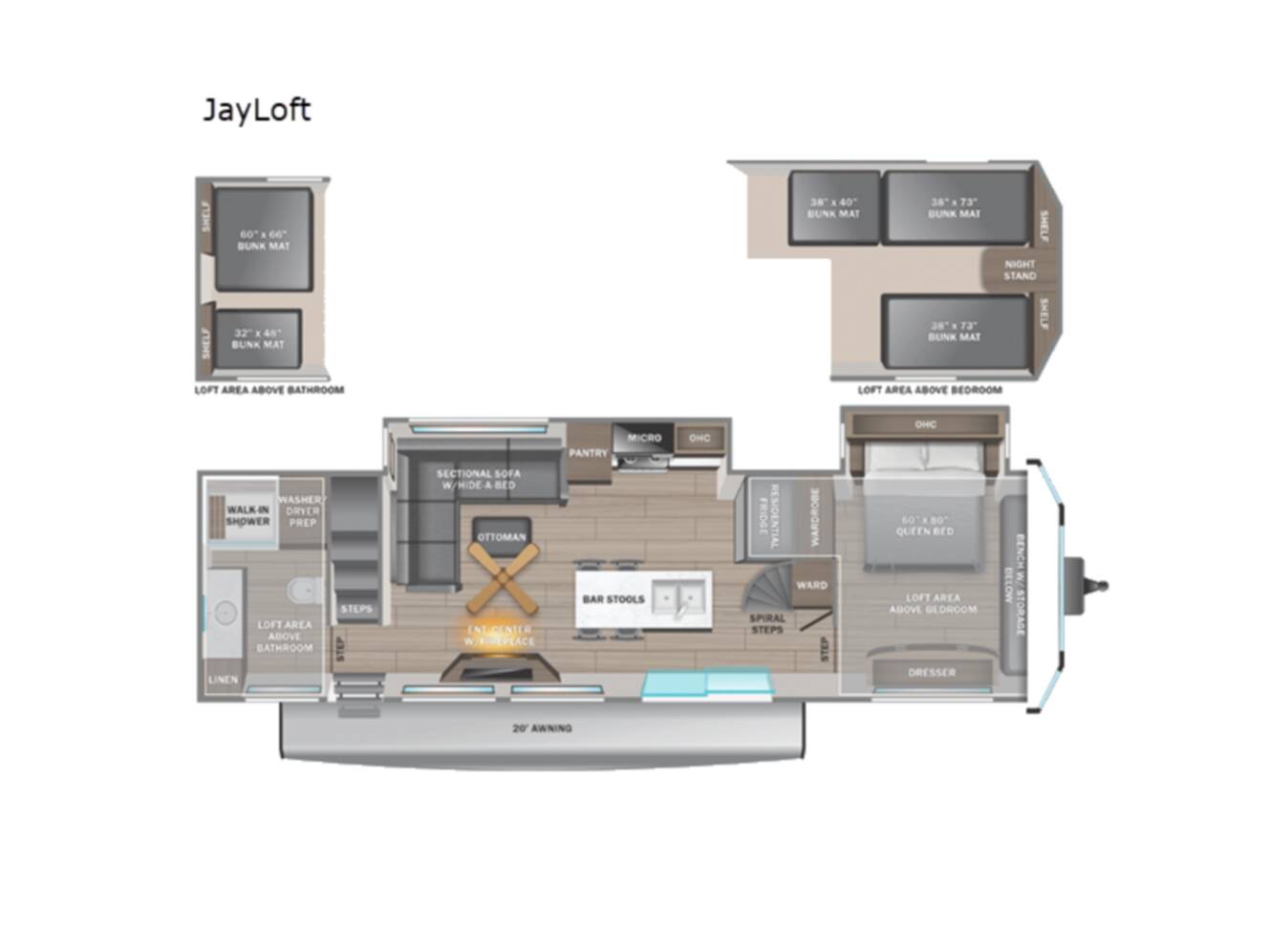 A photo of this 2025 Jayco Jay Flight Bungalow JayLoft