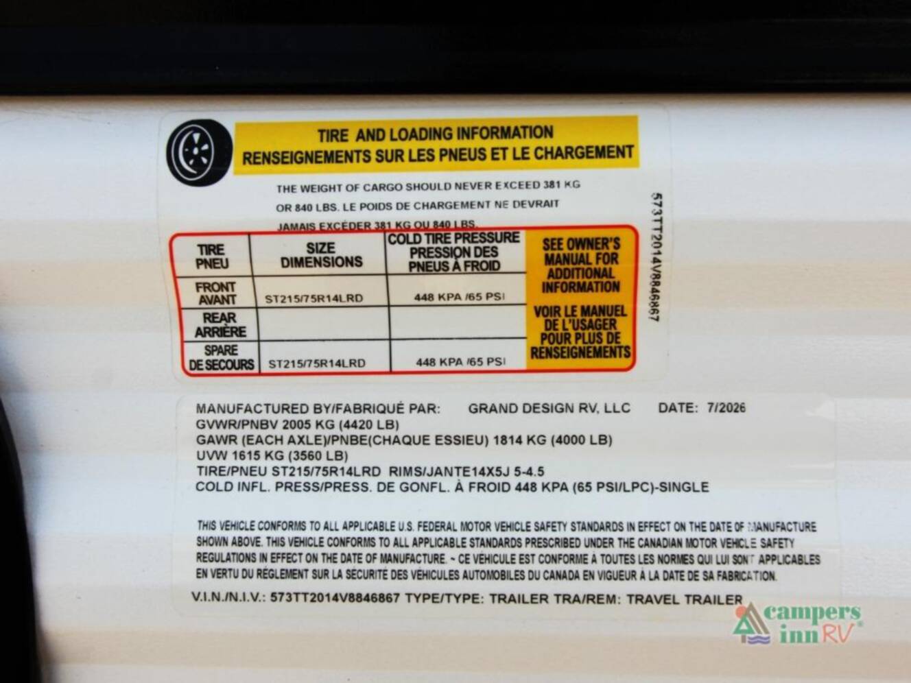 A photo of this 2027 Grand Design Transcend One 151RB