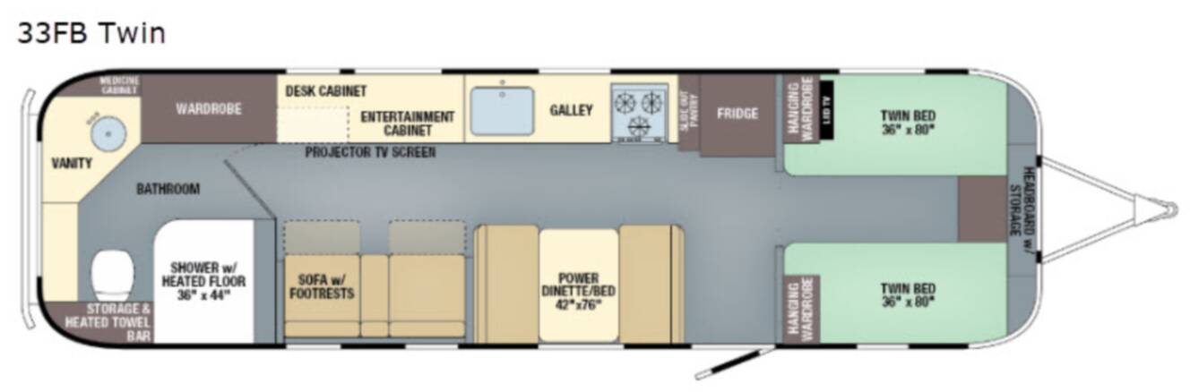 A photo of this 2019 Airstream Classic 33FB Twin