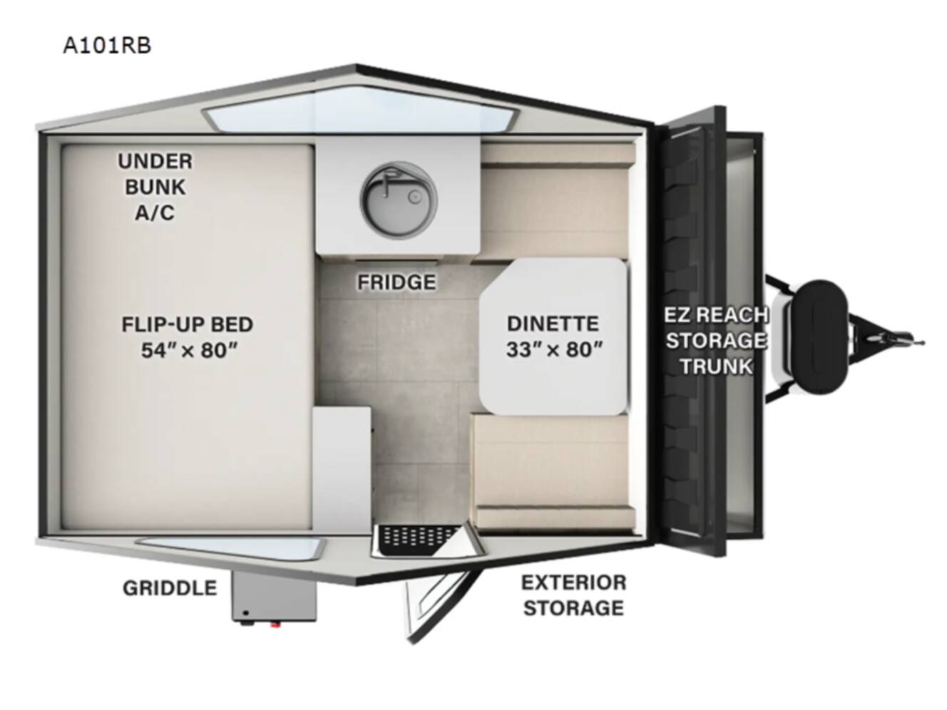A photo of this 2025 Forest River Rv Rockwood Hard Side High Wall Series A101RB