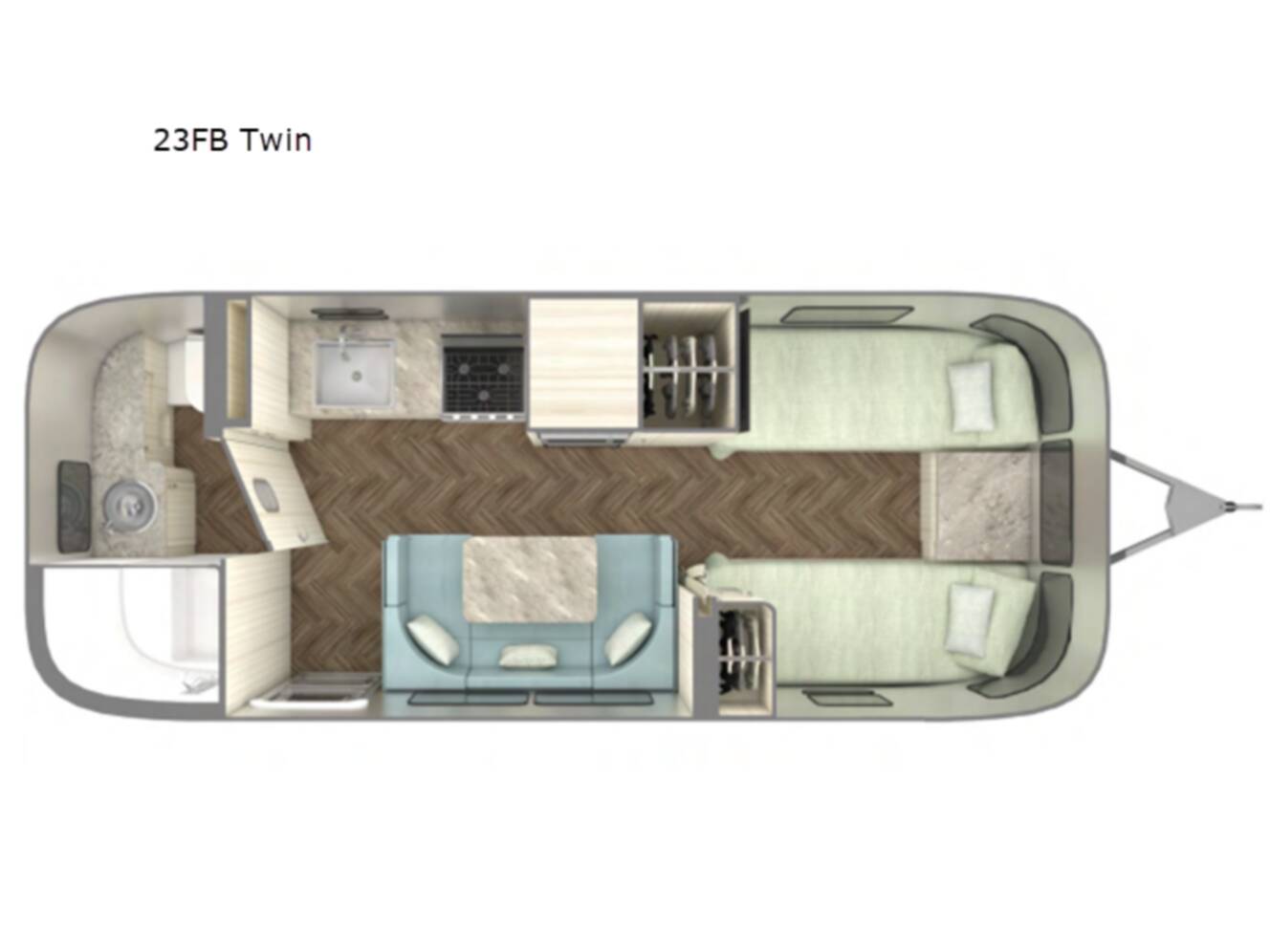 A photo of this 2026 Airstream International 23FB Twin