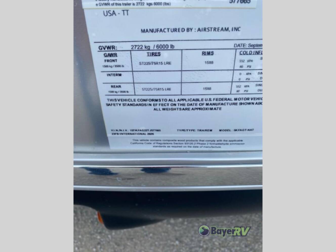 A photo of this 2026 Airstream International 23FB Twin