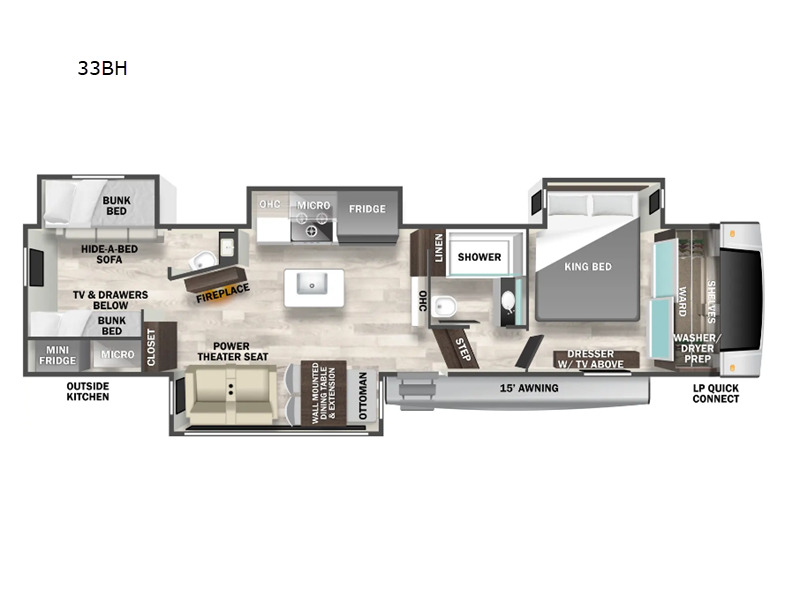 2025 Forest River Rv Cedar Creek Experience 33BH 3325BH in bunker hill IN