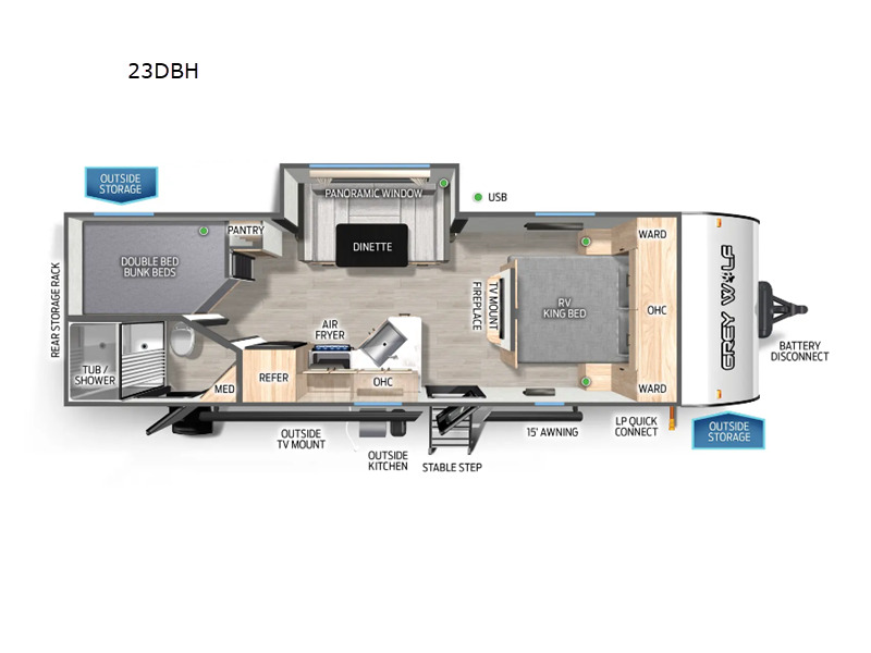 2027 Forest River Rv Cherokee Grey Wolf 23DBH in bunker hill IN