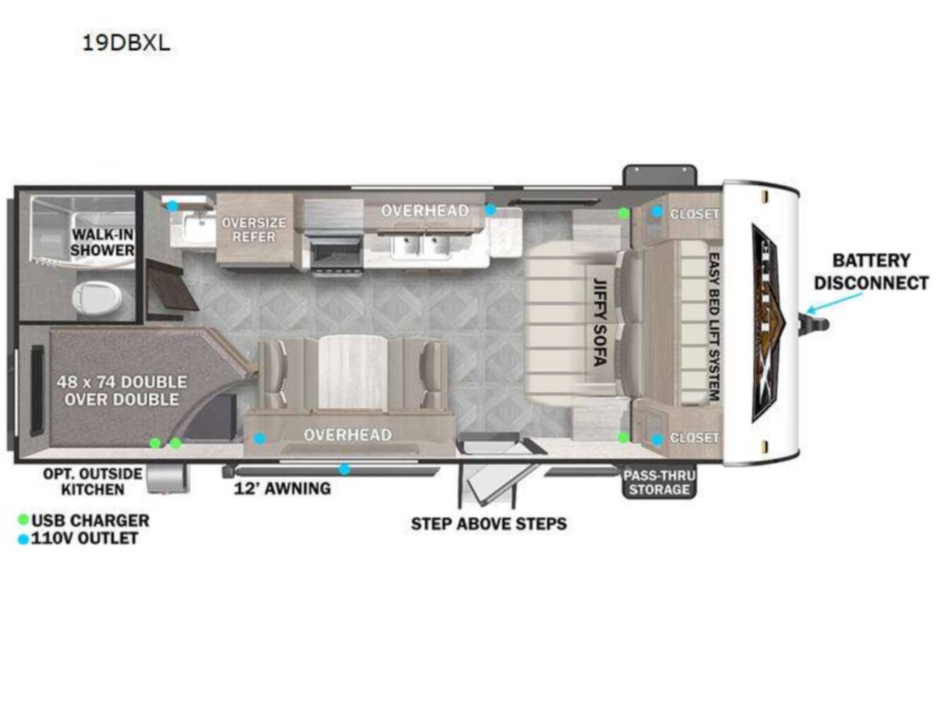 A photo of this 2024 Forest River Rv Wildwood X-Lite 19DBXL