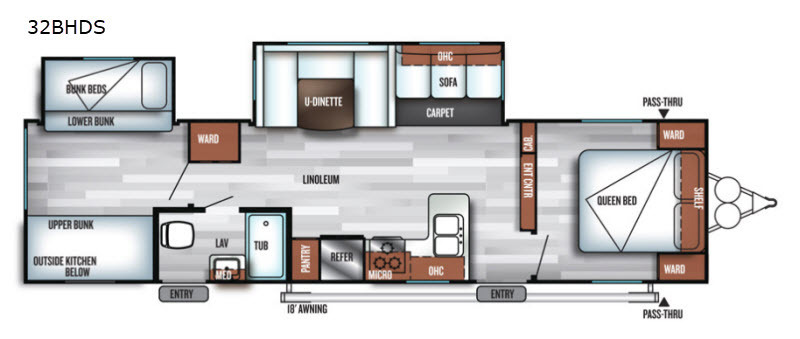 A photo of this 2018 Forest River Rv Salem 32BHDS