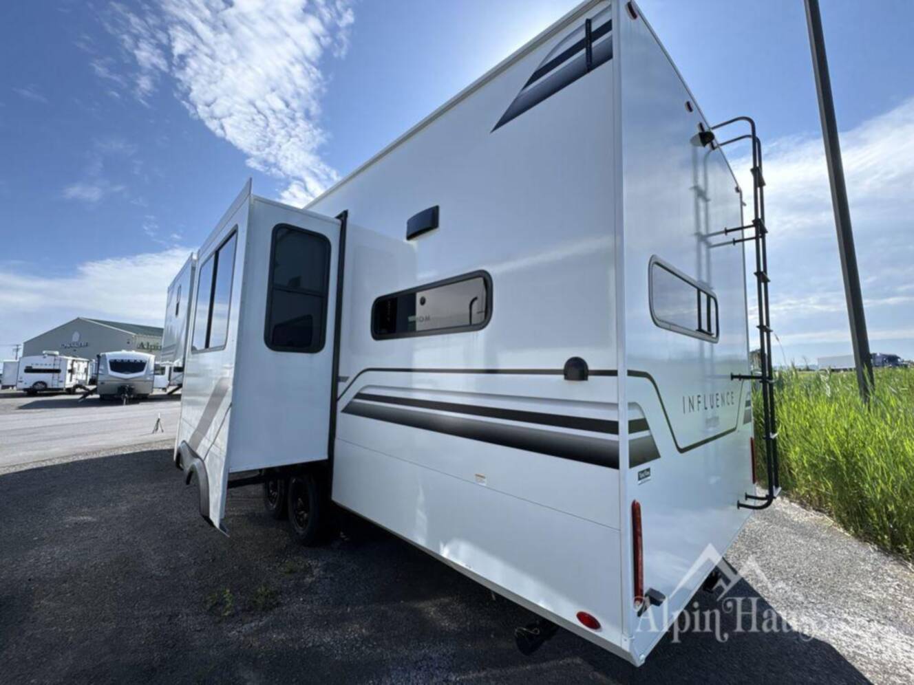 A photo of this 2025 Grand Design Influence 3203GK