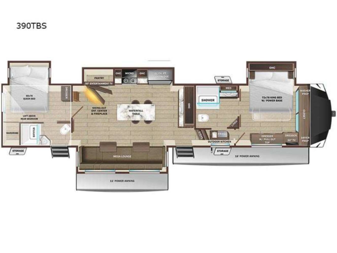 A photo of this 2026 Highland Ridge Open Range 3X 390TBS