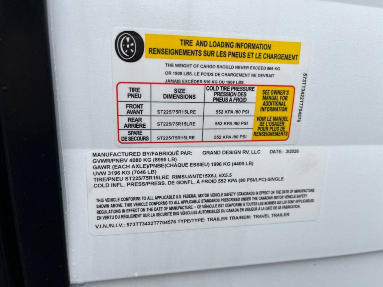 A photo of this 2026 Grand Design Transcend 285RKT