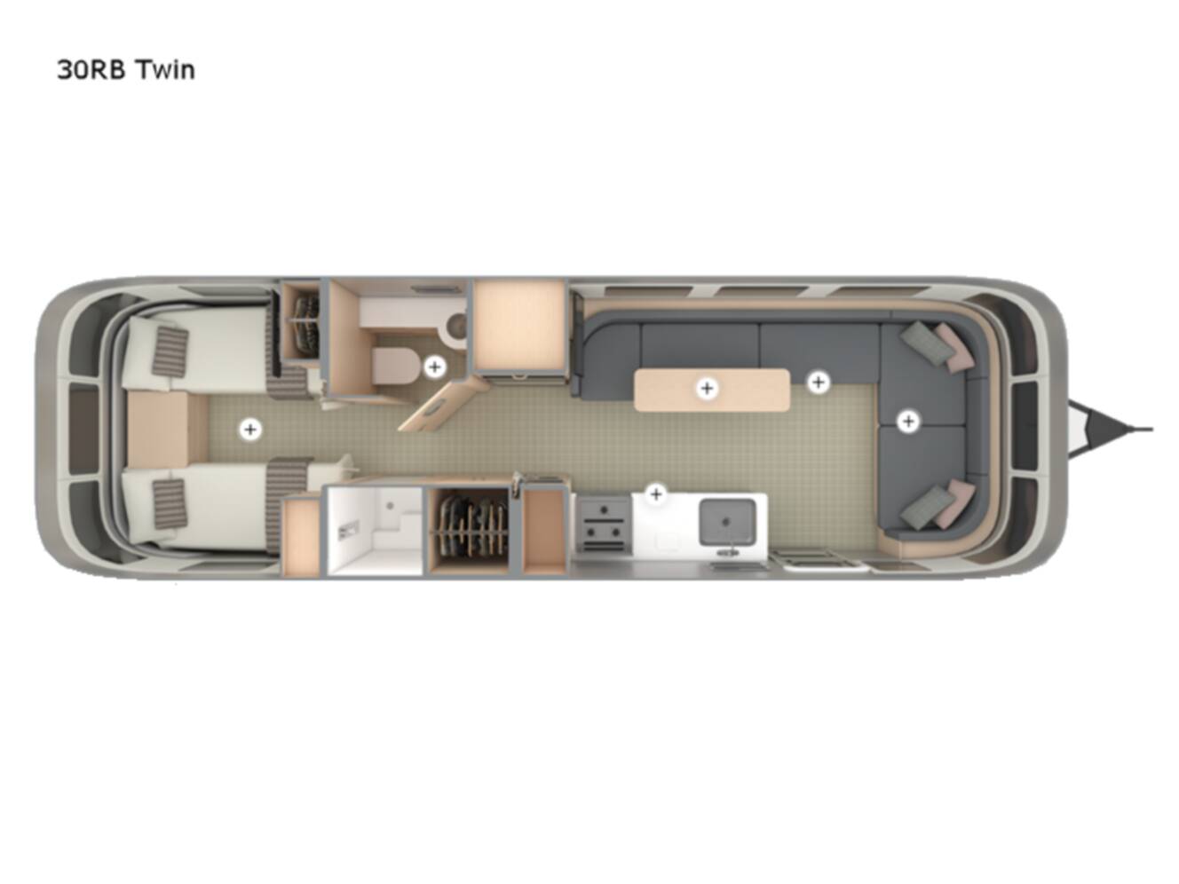 A photo of this 2023 Airstream Globetrotter 30RB Twin