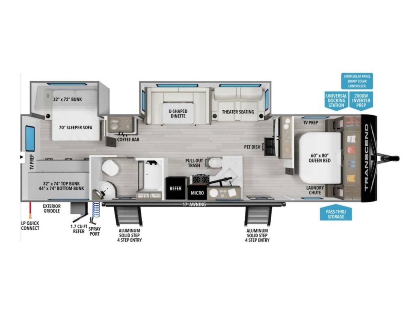 A photo of this 2026 Grand Design Transcend 325BHT