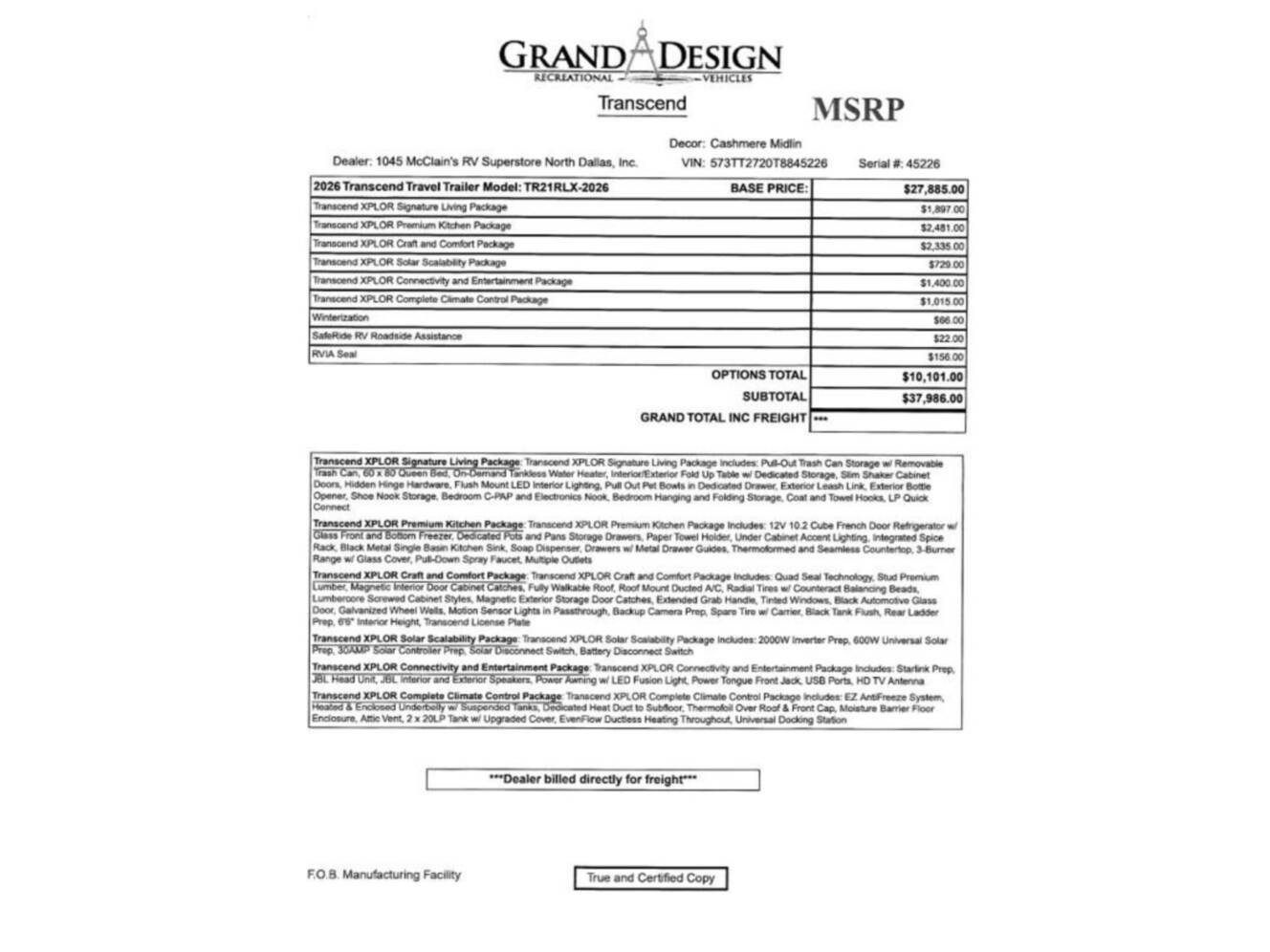 A photo of this 2026 Grand Design Transcend Xplor 21RLX