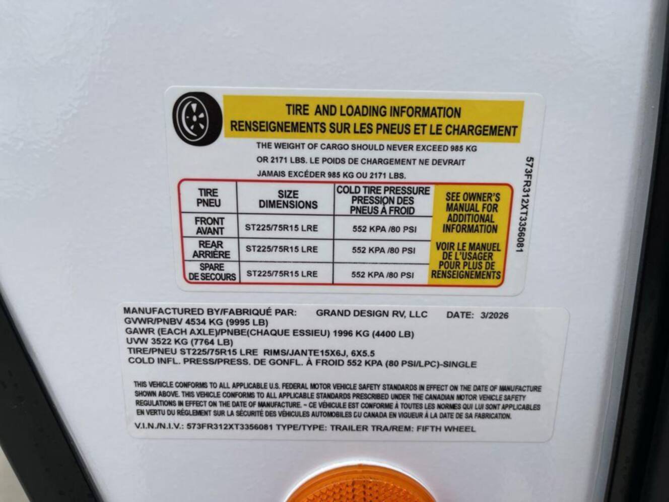A photo of this 2026 Grand Design Reflection 100 Series 24RL