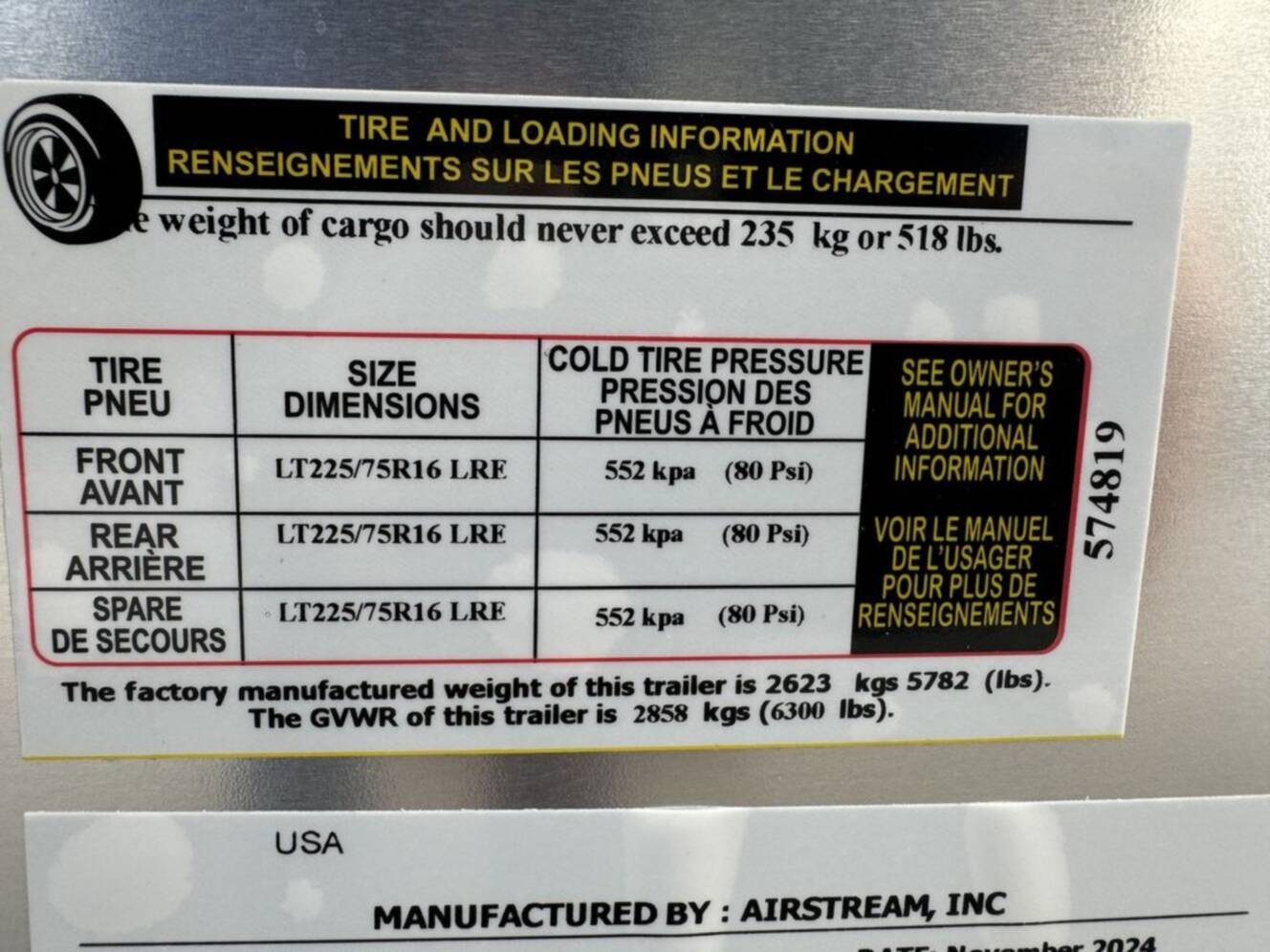 A photo of this 2025 Airstream Trade Wind 23FB
