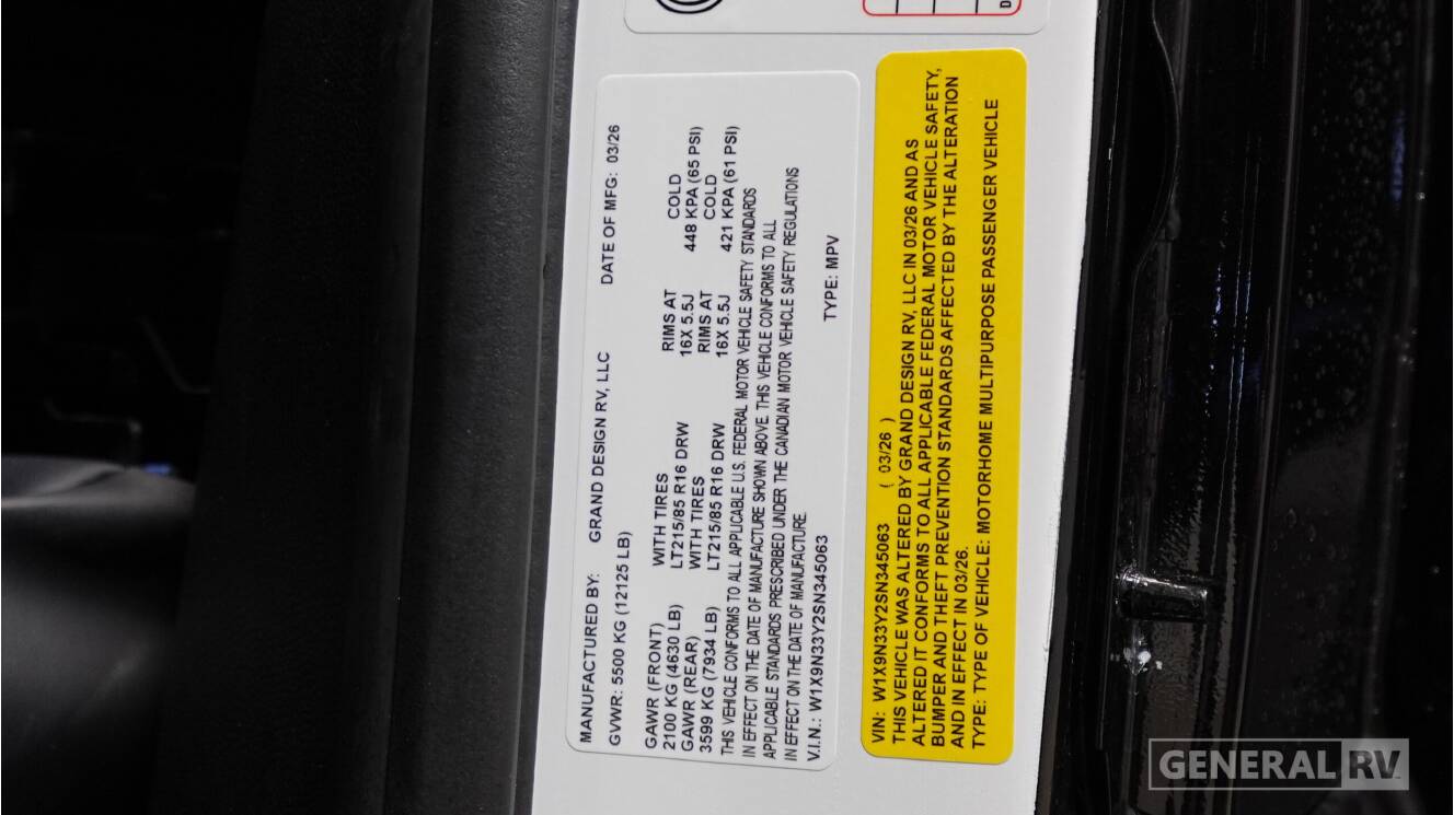 A photo of this 2026 Grand Design Lineage Series M 25FW
