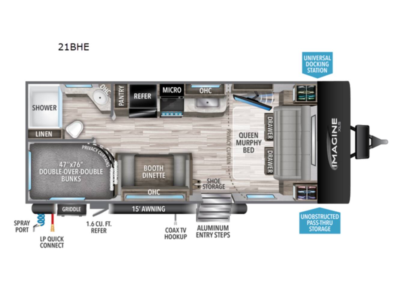 A photo of this 2022 Grand Design Imagine XLS 21BHE