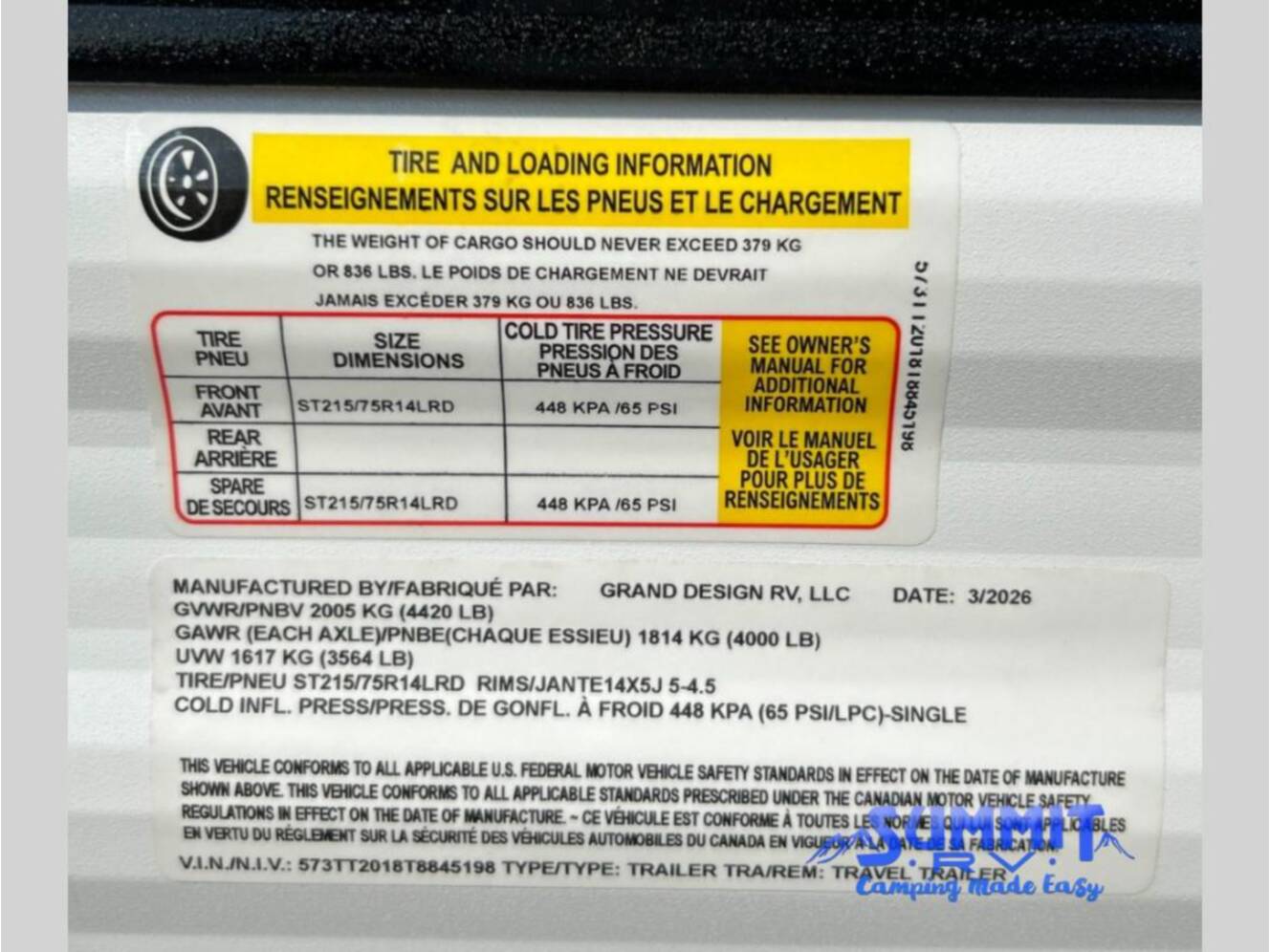 A photo of this 2026 Grand Design Transcend One 151BH