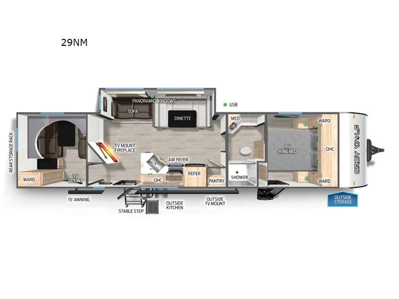2026 Forest River Rv Cherokee Grey Wolf 29NM in bunker hill IN