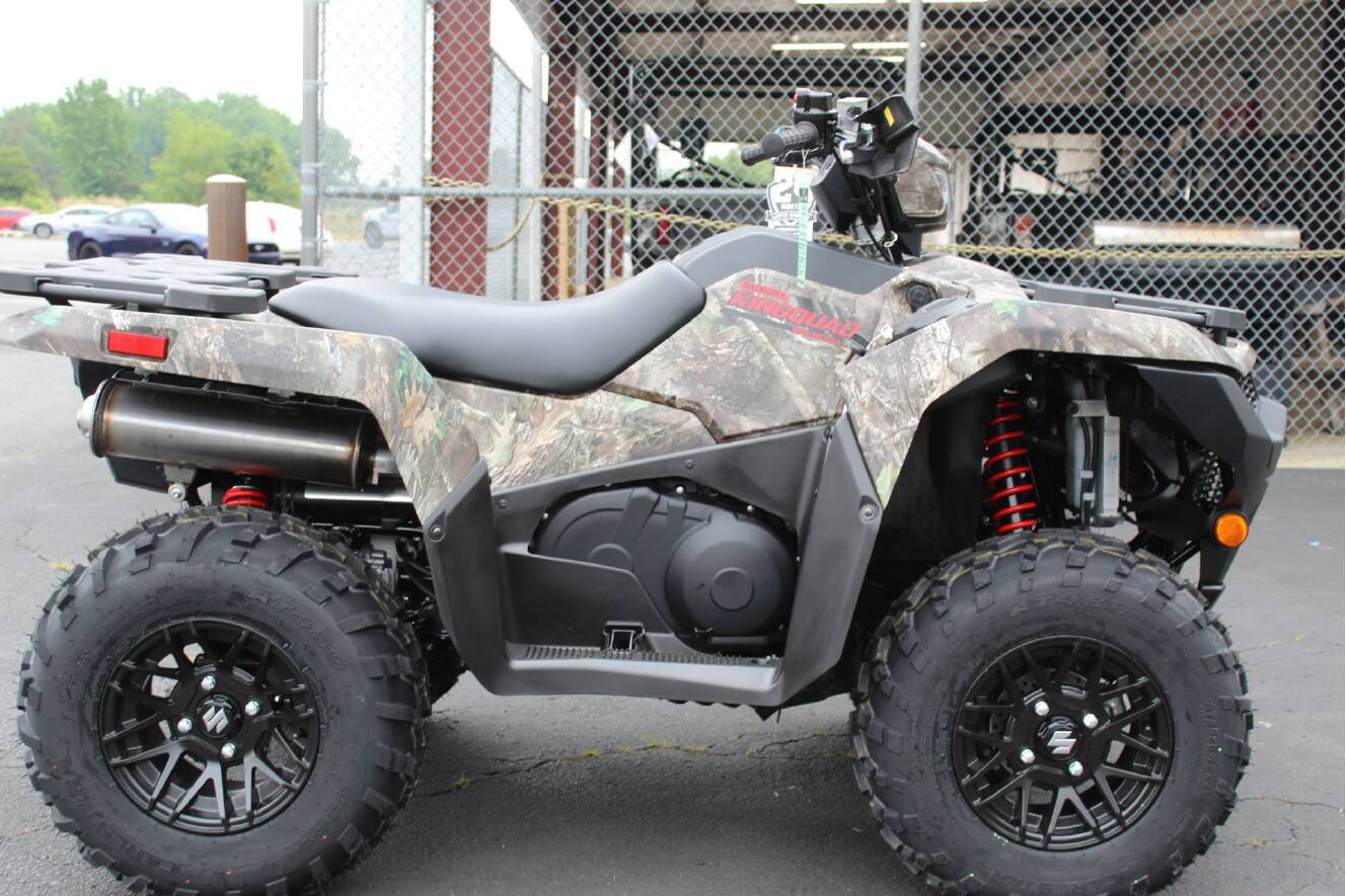 A photo of this 2026 Suzuki KingQuad 500AXi Power Steering SE Camo