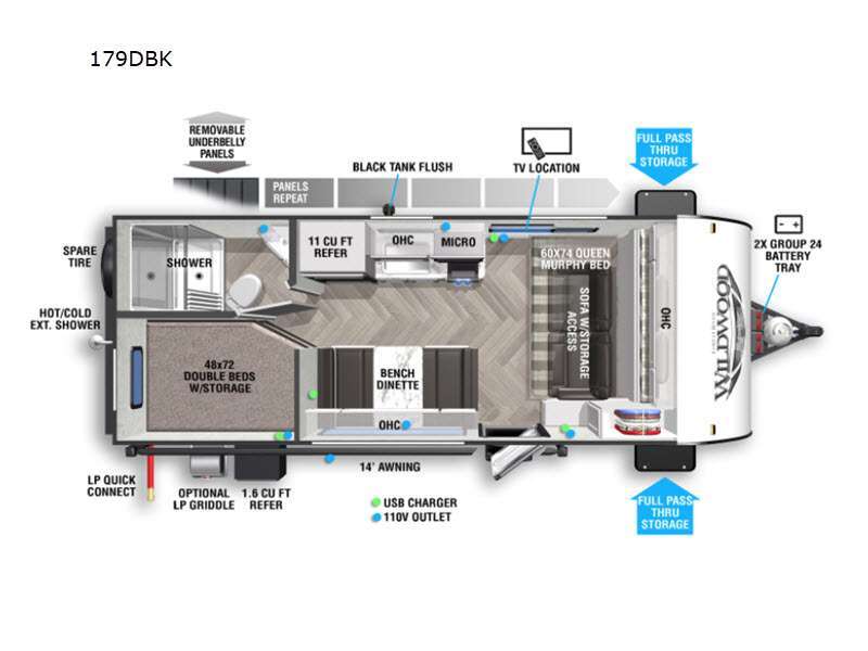 2022 Forest River Rv Wildwood FSX 179DBK in middlebury IN