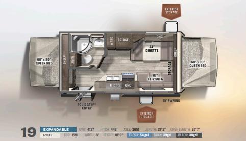 2021 Forest River Rockwood Roo Expandable 19 in lake mills WI