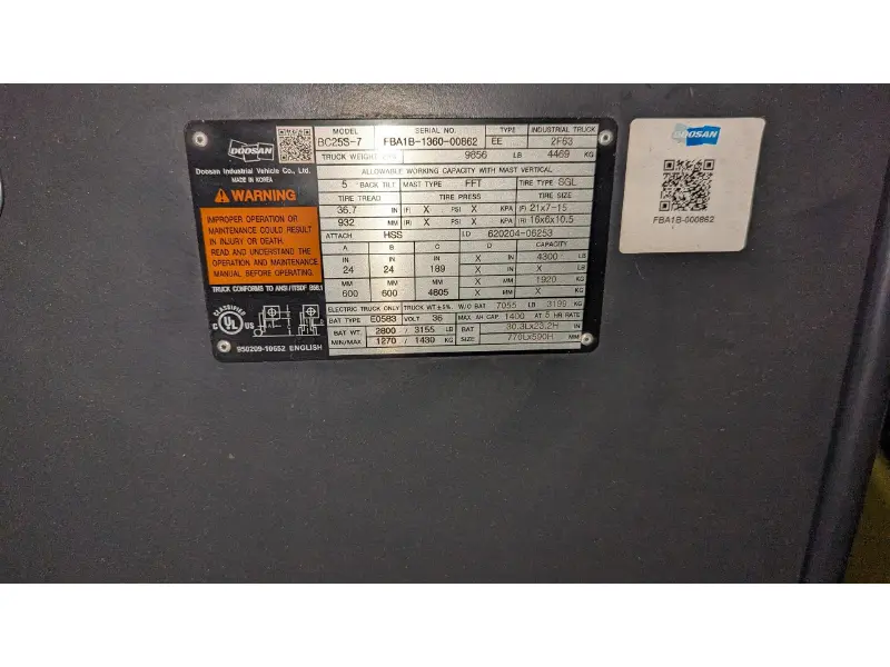 2022 Doosan BC25S-7