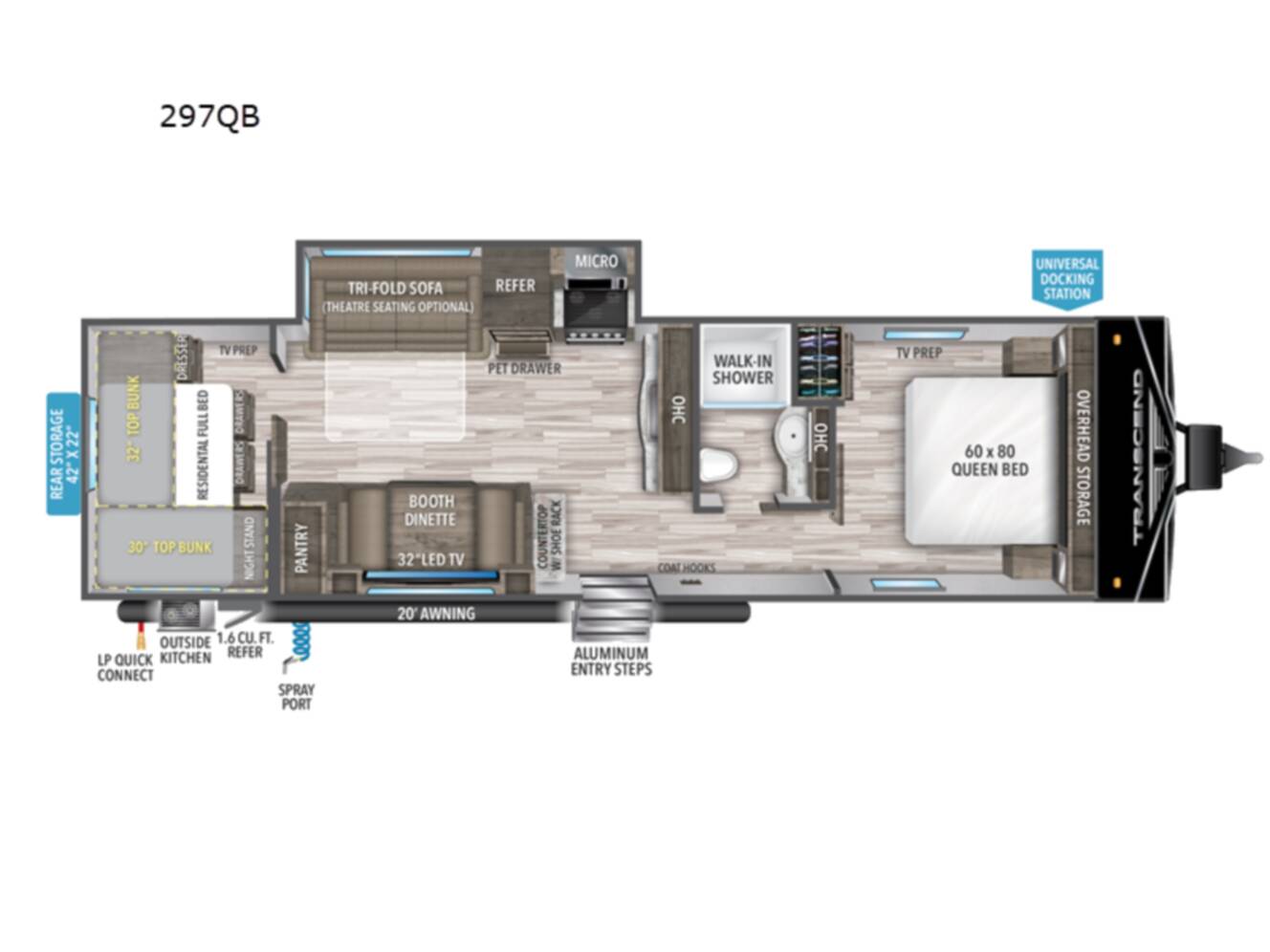 A photo of this 2023 Grand Design Transcend Xplor 297QB