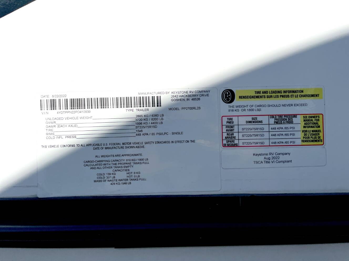 A photo of this 2023 Keystone PASSPORT 2700RL