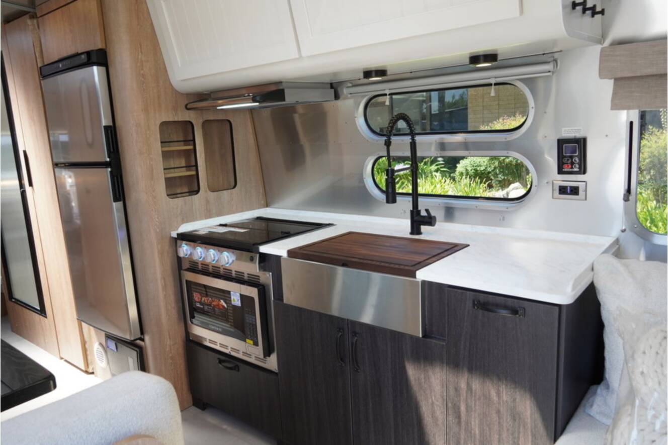 A photo of this 2025 Airstream Pottery Barn Special Edition 28RBQ