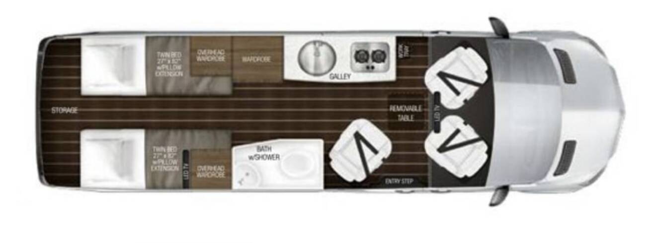 A photo of this 2017 Airstream Interstate EXT Lounge Twin Wardrobe