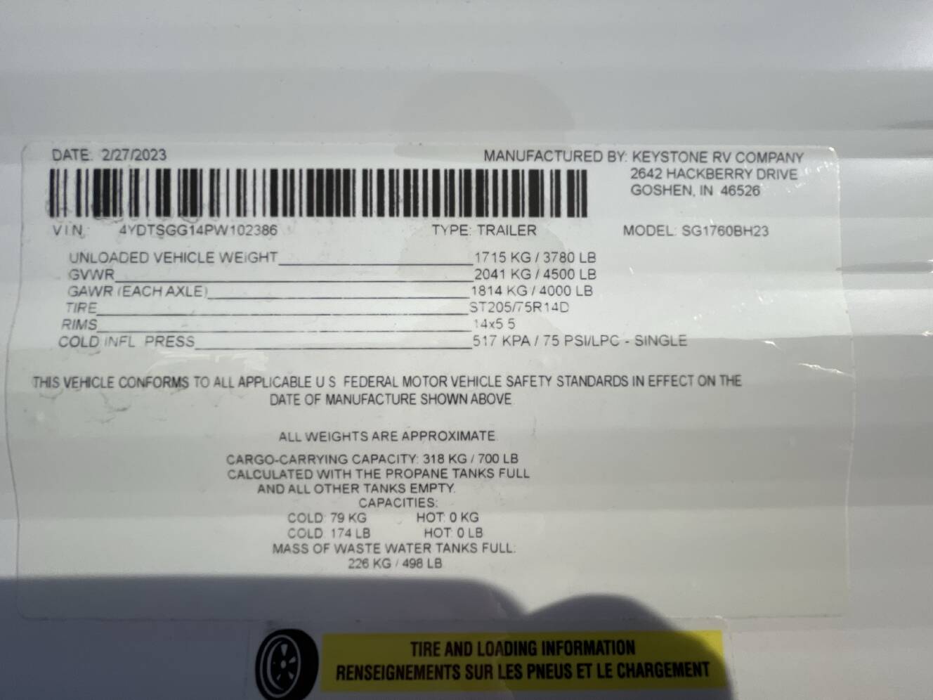 A photo of this 2023 Keystone SPRINGDALE 1760BH