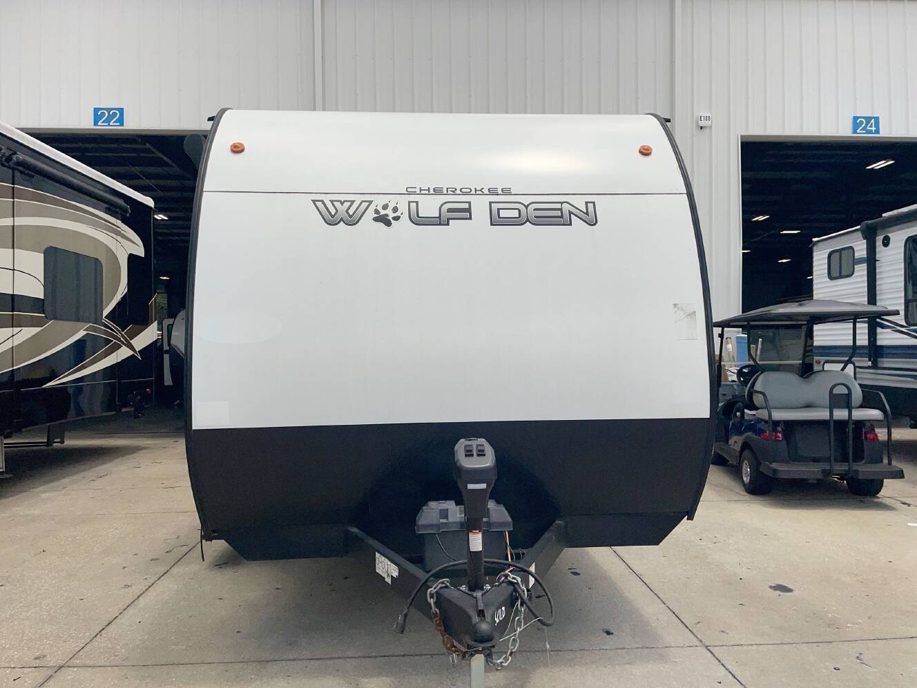 A photo of this 2024 Forest River WOLF DEN 16EV