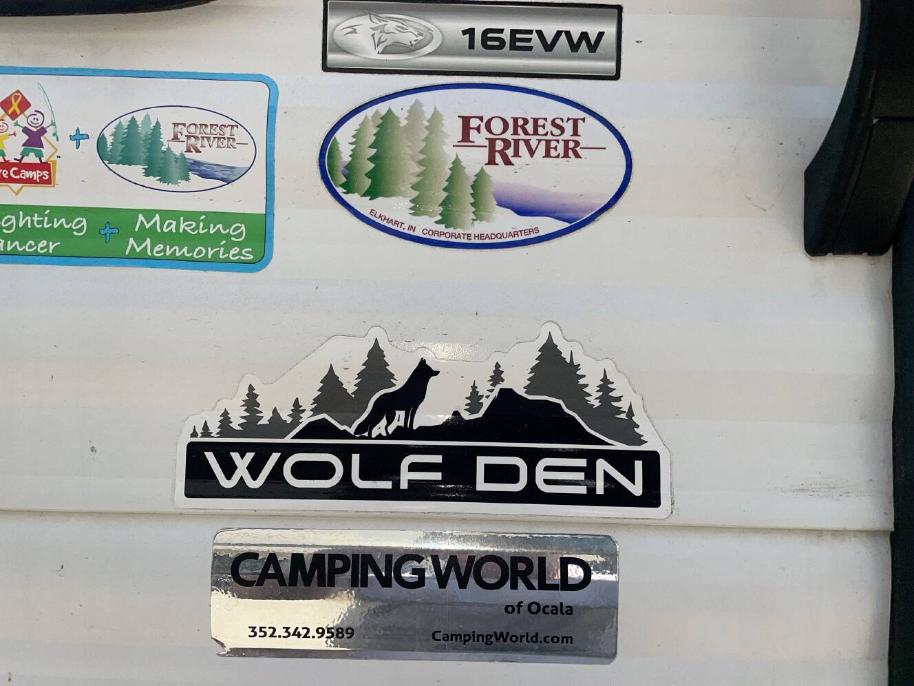 A photo of this 2024 Forest River WOLF DEN 16EV