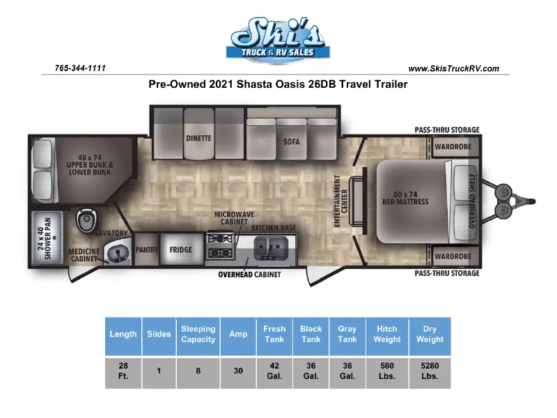 2021 Shasta Oasis 26DB