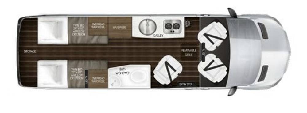 A photo of this 2017 Airstream Interstate EXT Lounge Twin Wardrobe