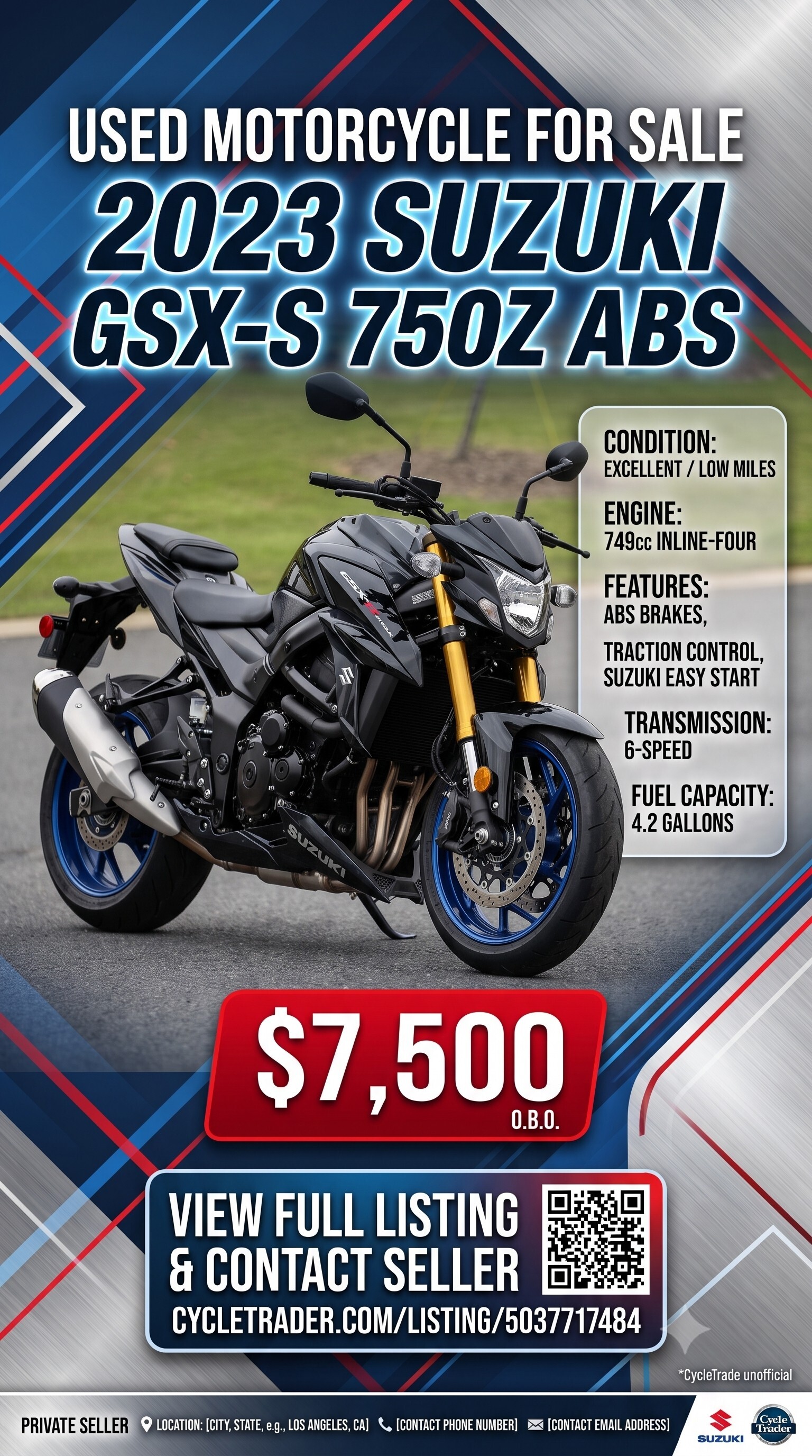 2023 Suzuki GSX-S 750Z ABS 750Z ABS in Charlotte, NC