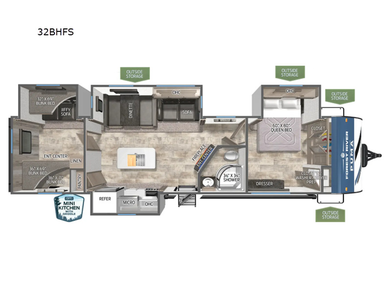2025 Palomino Puma 32BHFS in bunker hill IN