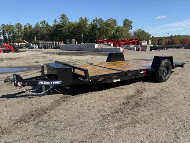 2026 SURE-TRAC 6.5X12+4 Powder Coated 7.8K Single Axle Tilt Equip in Turner, ME