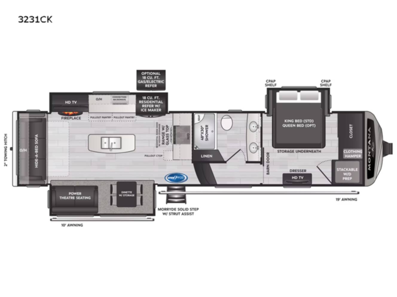 A photo of this 2022 Keystone Rv Montana Legacy 3231CK