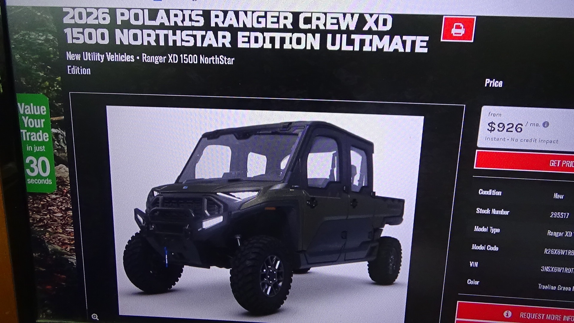 2026 Polaris Ranger Crew XD 1500 Northstar Edition Ultimate in bennington VT