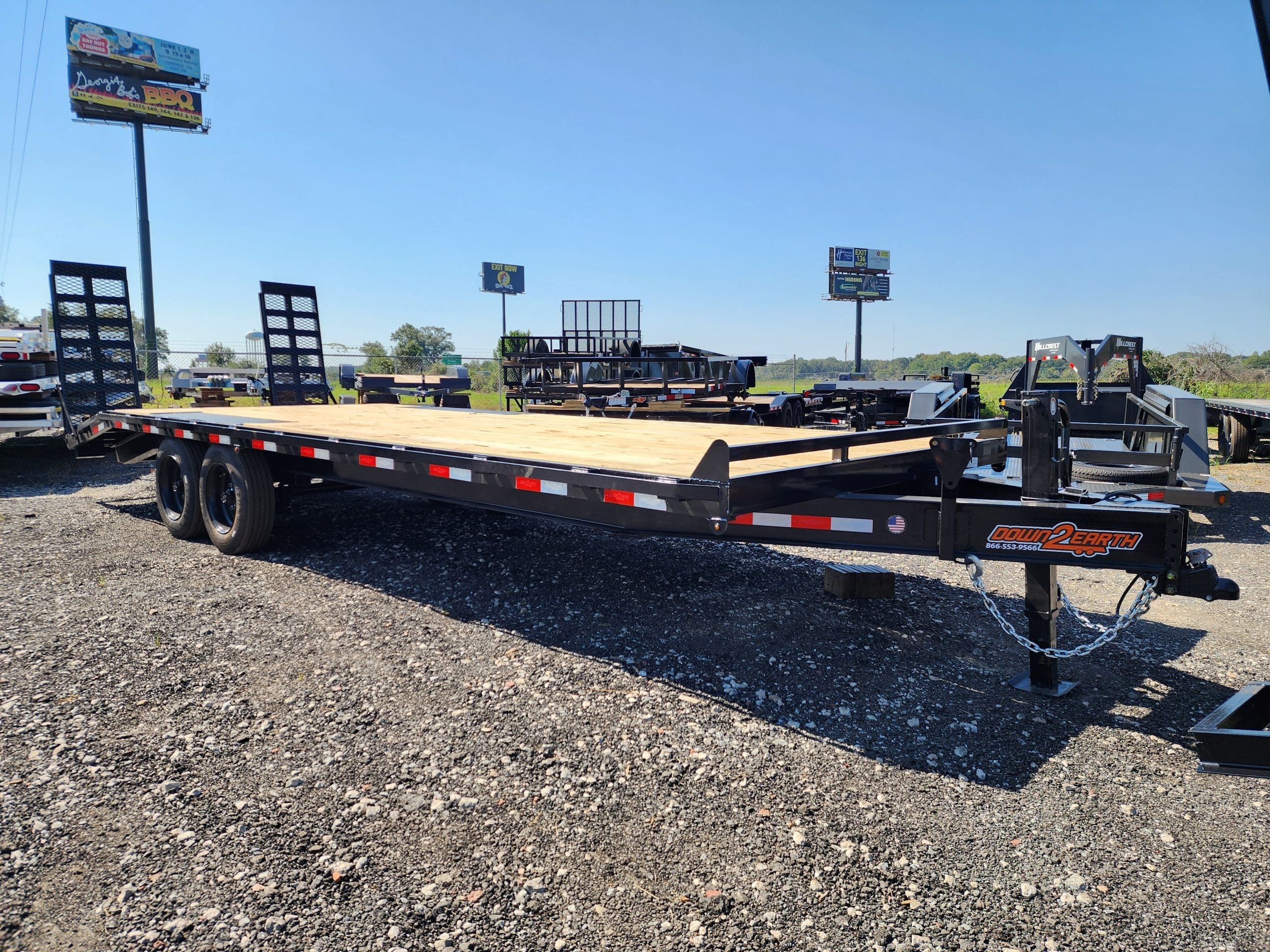 2026 Down 2 Earth Trailers 8.5x24 Deck Over Dove tail 16k Wood Deck equipment atv in Byron, GA