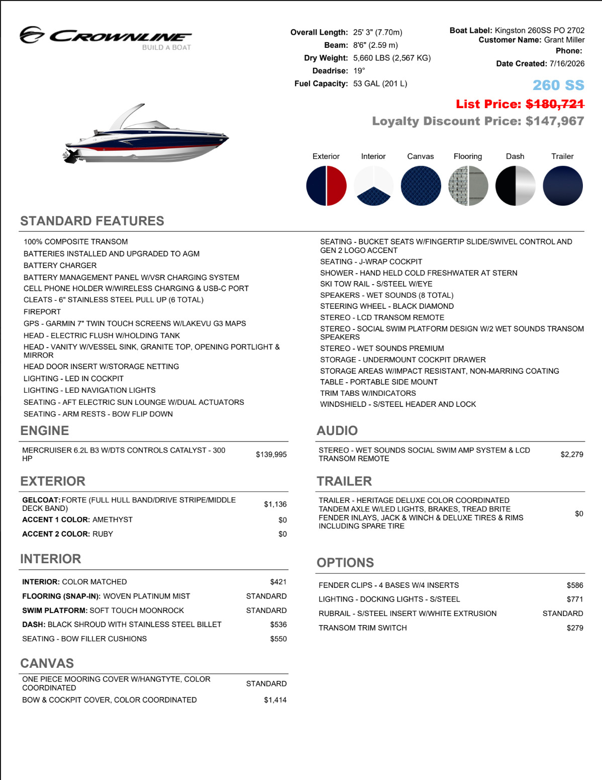 2027 Crownline 260SS in kingston OK